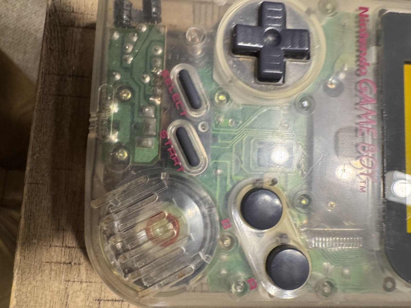 Nintendo Game Boy Transparent Clear Classic Handheld Console *TESTED WORKING *