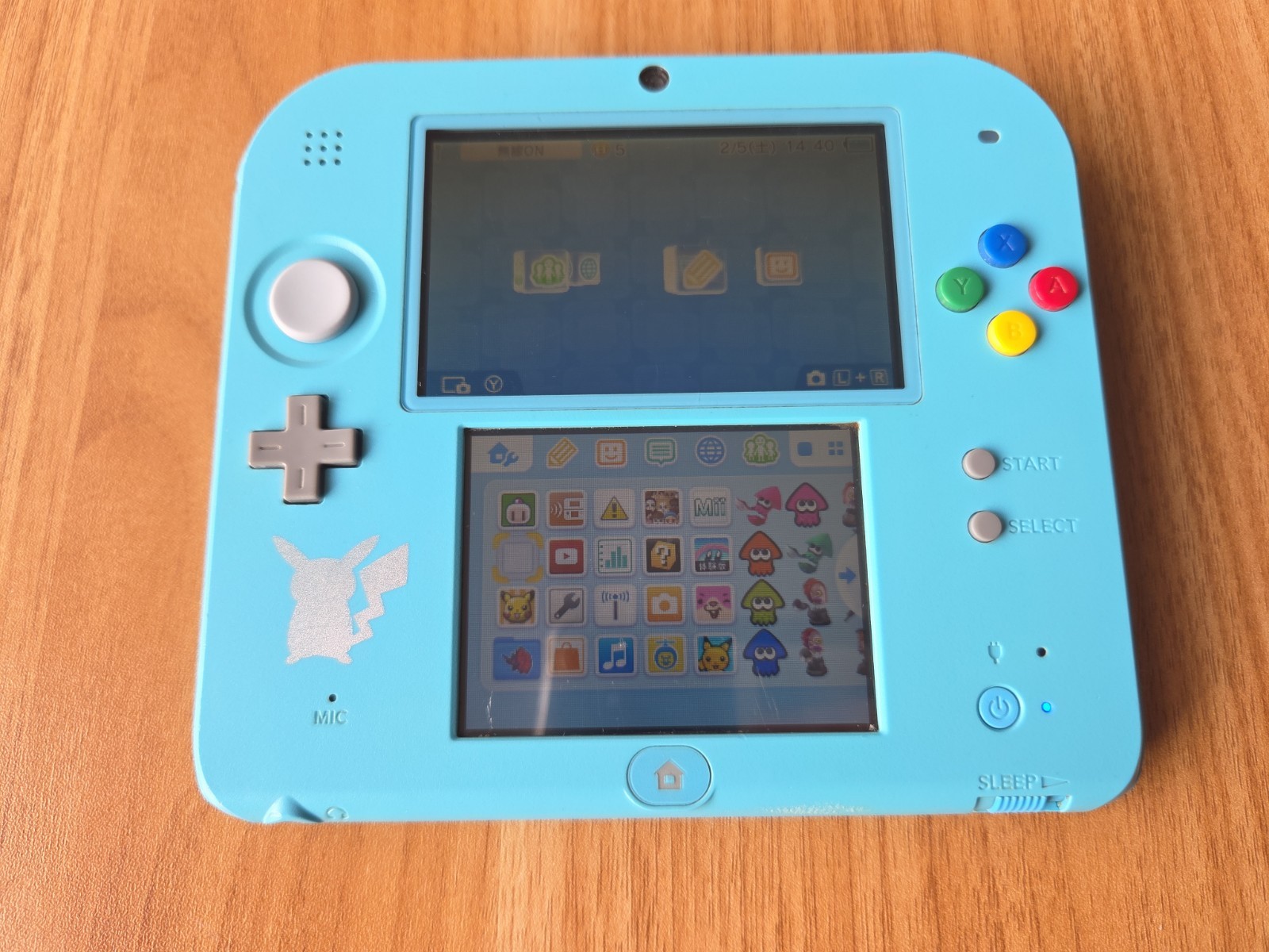 Nintendo 2DS Pokemon Center Special Edition Light Blue Pikachu Japan Region Lock