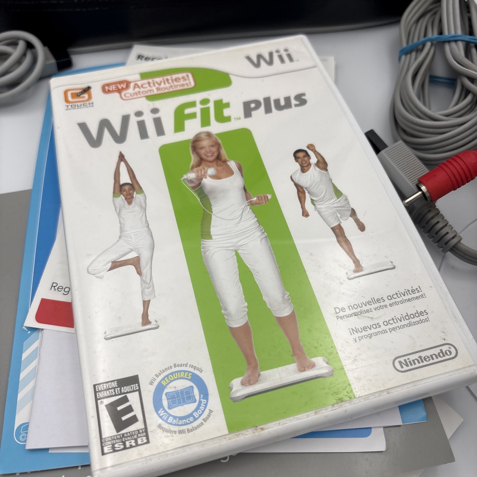Nintendo Wii RVL-001; Power/Av Cables White; Brunswick Sports Bag Wii Fit Plus