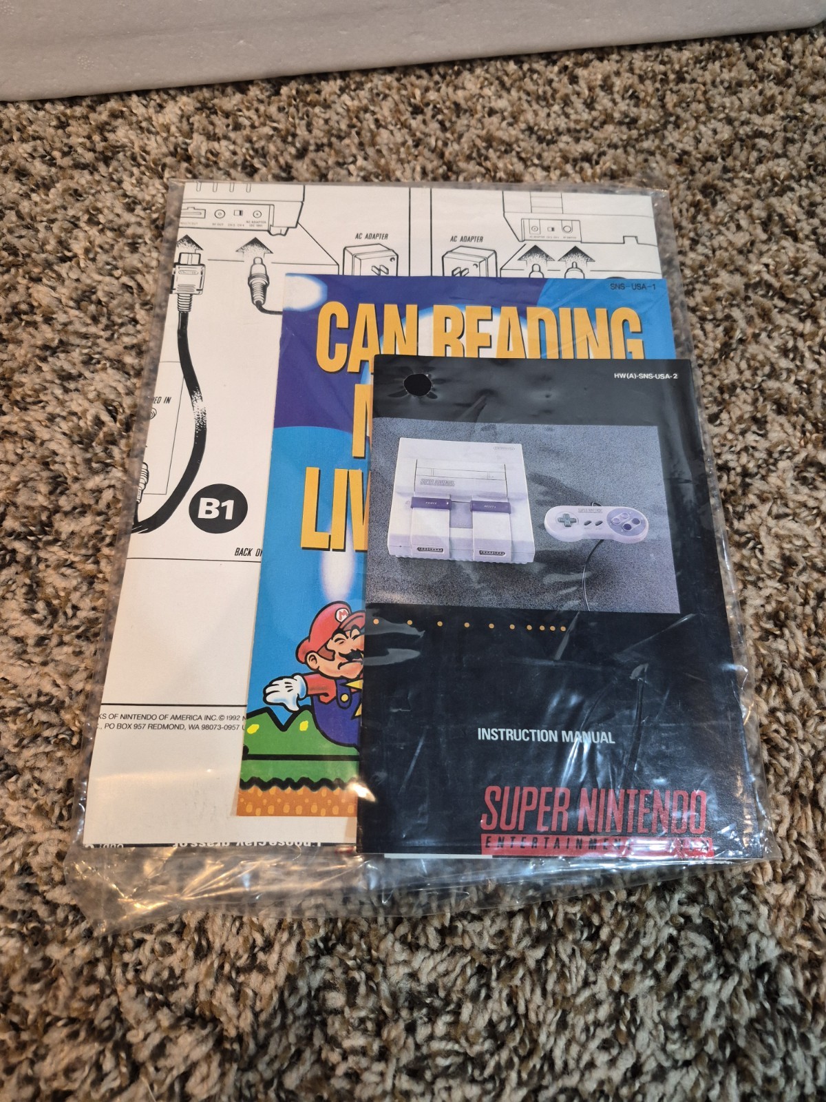 Super Nintendo SNES Console CONTROL SET CIB Complete in Box BARELY USED!