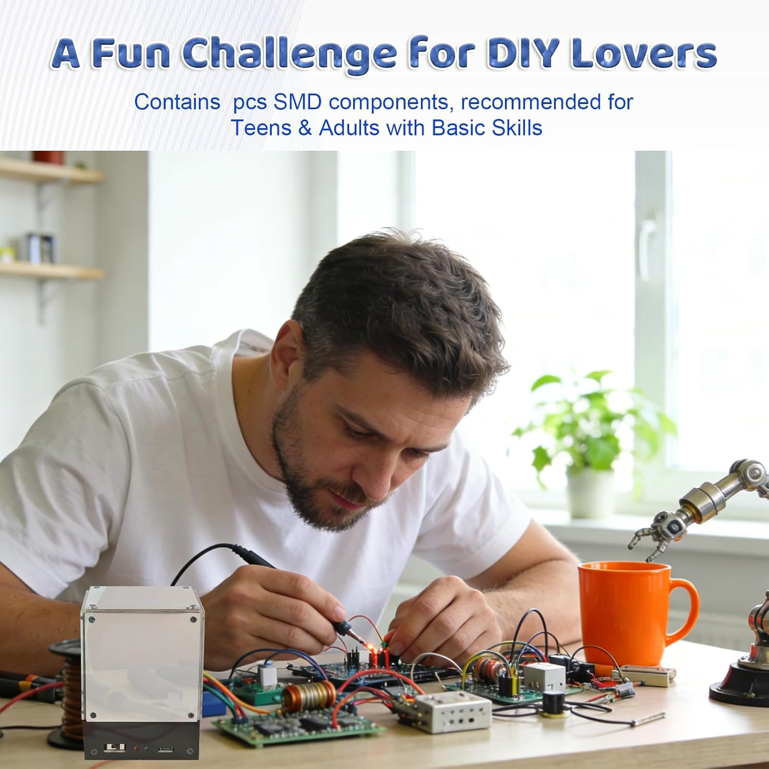 LED Light Soldering Kit with Acrylic Case, Touch Control Multi-Color Light Tunne
