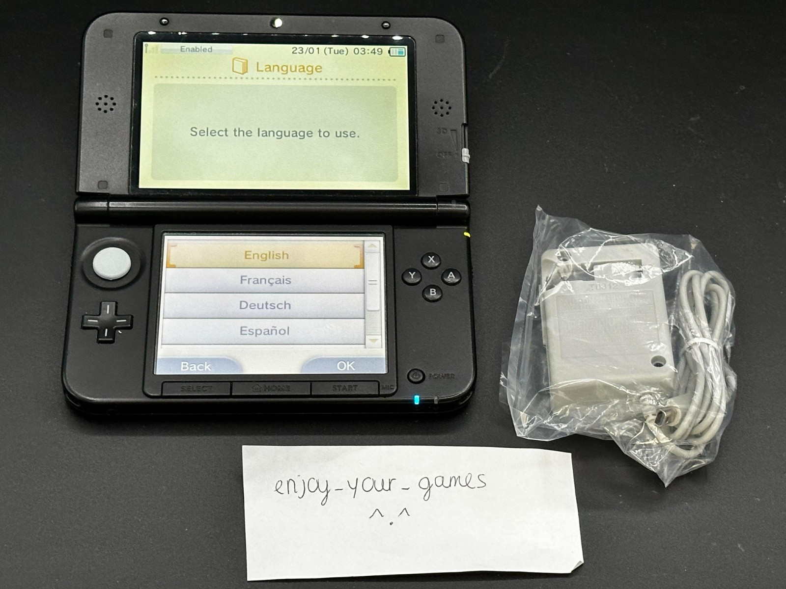 Nintendo 3DS XL LL Red/Black | English | Charger | US Seller – SHIP IN 1-DAY