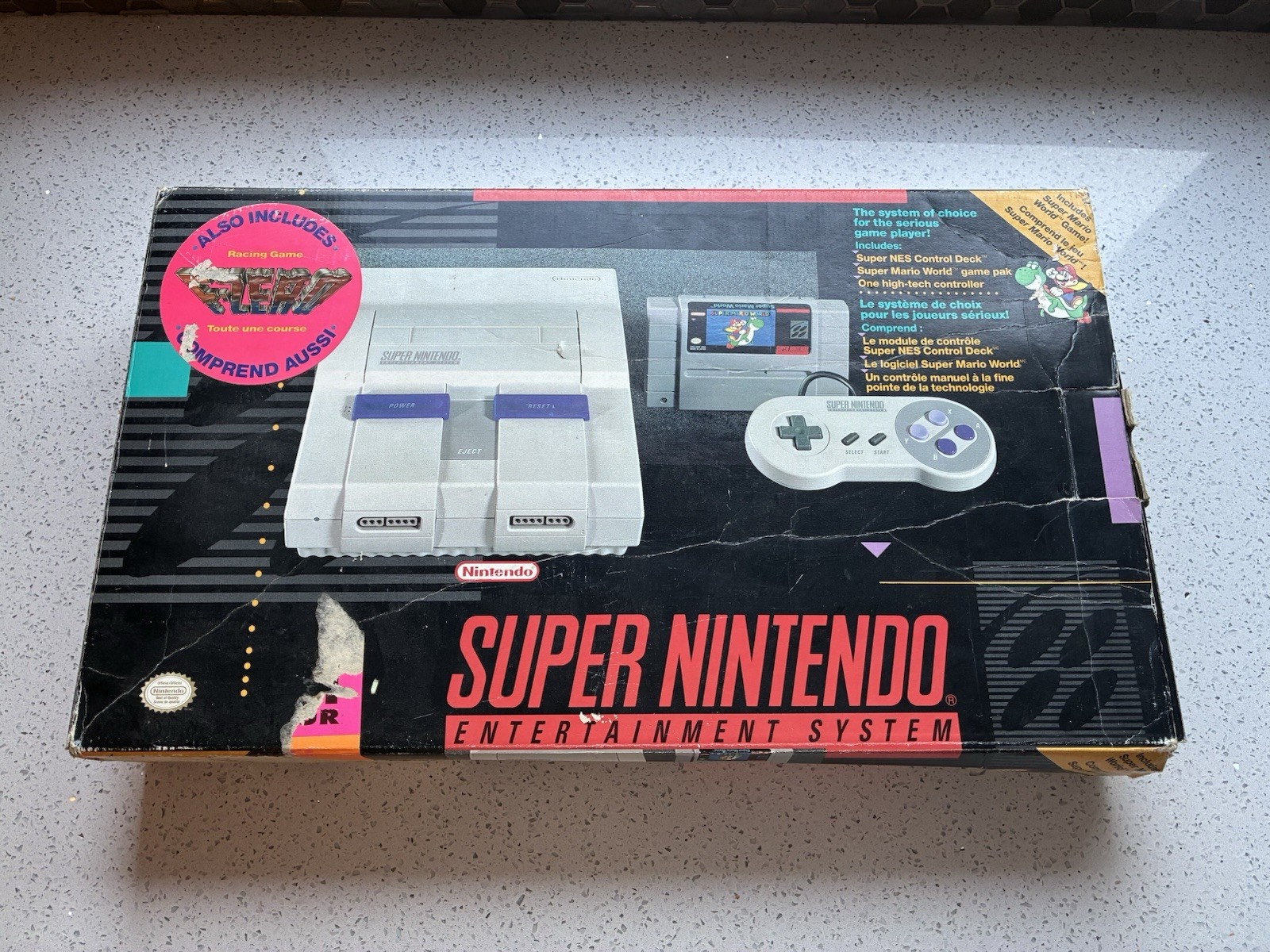 1993 Super Nintendo NES SNES Set Console Original BOX ONLY – Fair Condition