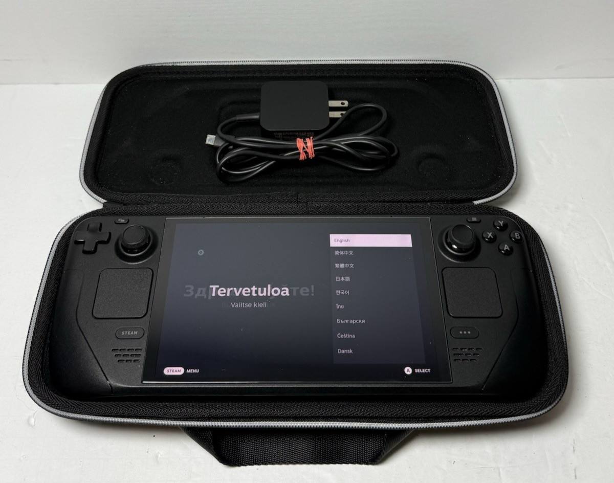 Valve Steam Deck OLED 1 TB-1030 Handheld PC w/ Carrying Case & Charger-Excellent