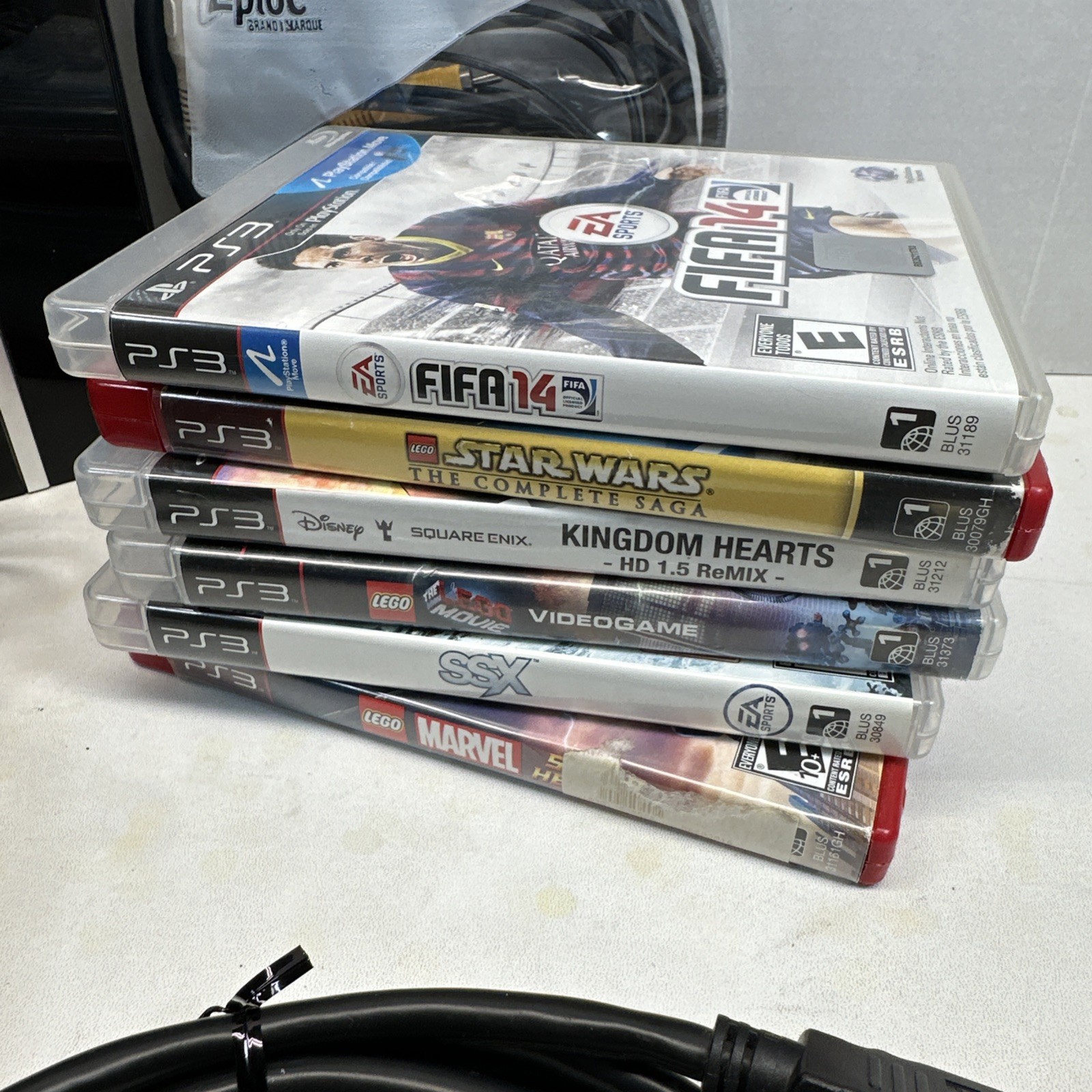 PS3 Console Sony PlayStation 3 Fat Bundle CECHk01 74GB (Tested) With 6 Games
