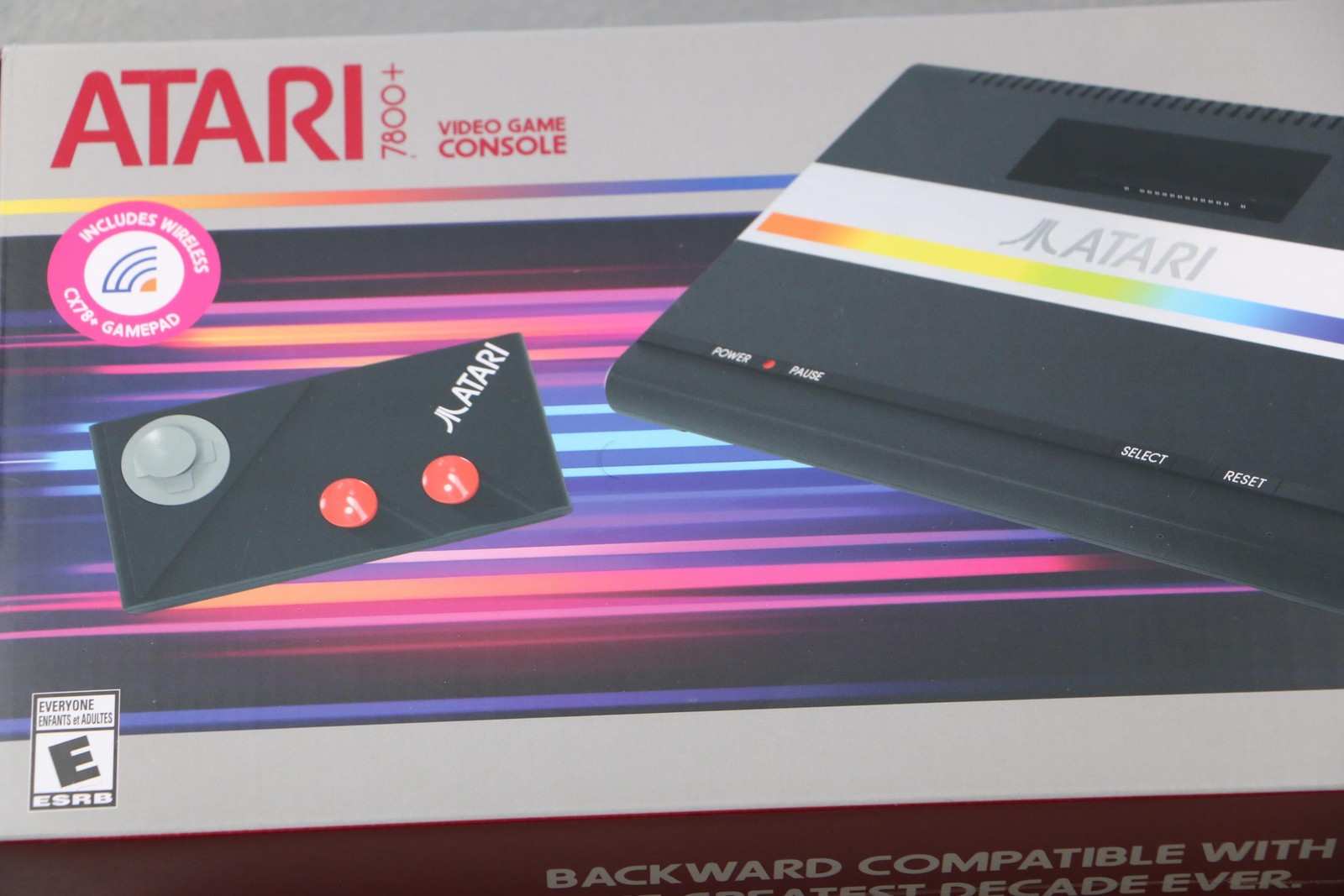Atari 7800 Plus Video Game Console Wireless Controller New Crystal Quest Game E