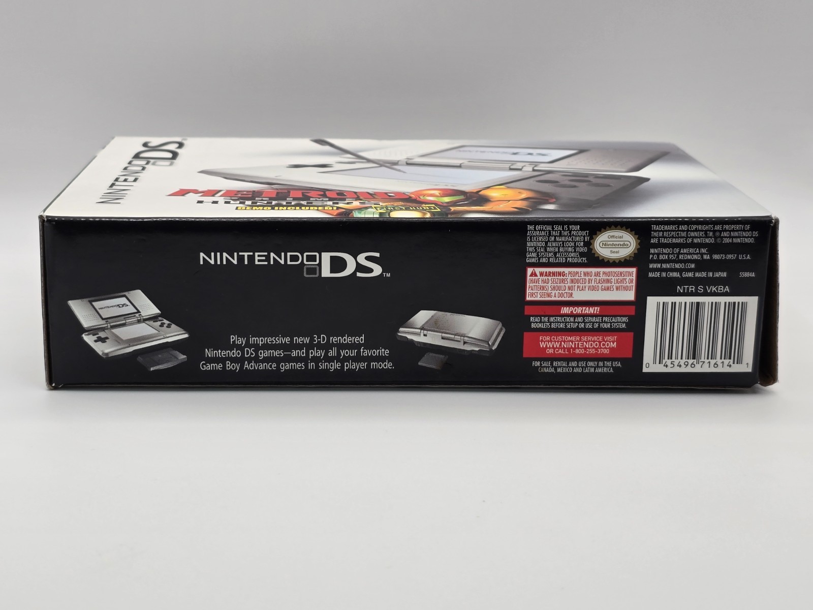 Nintendo DS Handheld Console NTR-001 Silver Metroid Prime Hunters Included CIB