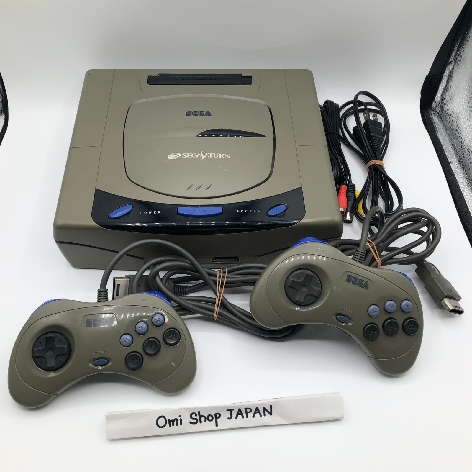 Sega Saturn SS Console HST-3210 Grey Tested working NTSC-J w/2 Controllers+Cable
