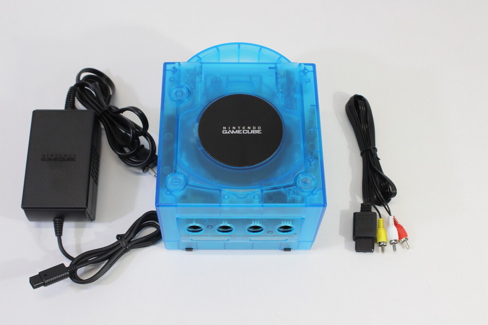 Nintendo Gamecube Console Clear Transparent Sky Ice Blue AC AV NTSC-U/C DOL-001