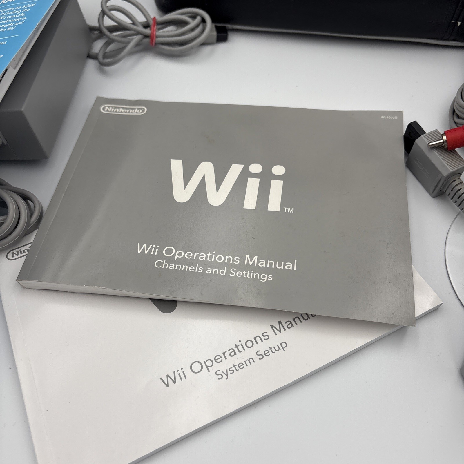 Nintendo Wii RVL-001; Power/Av Cables White; Brunswick Sports Bag Wii Fit Plus