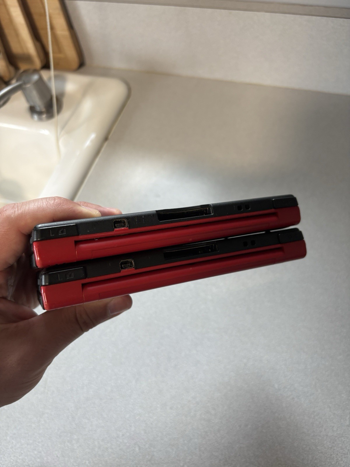 Nintendo DSi XL Super Mario Bros. 25th Anniversary Edition Red (2x) FOR PARTS
