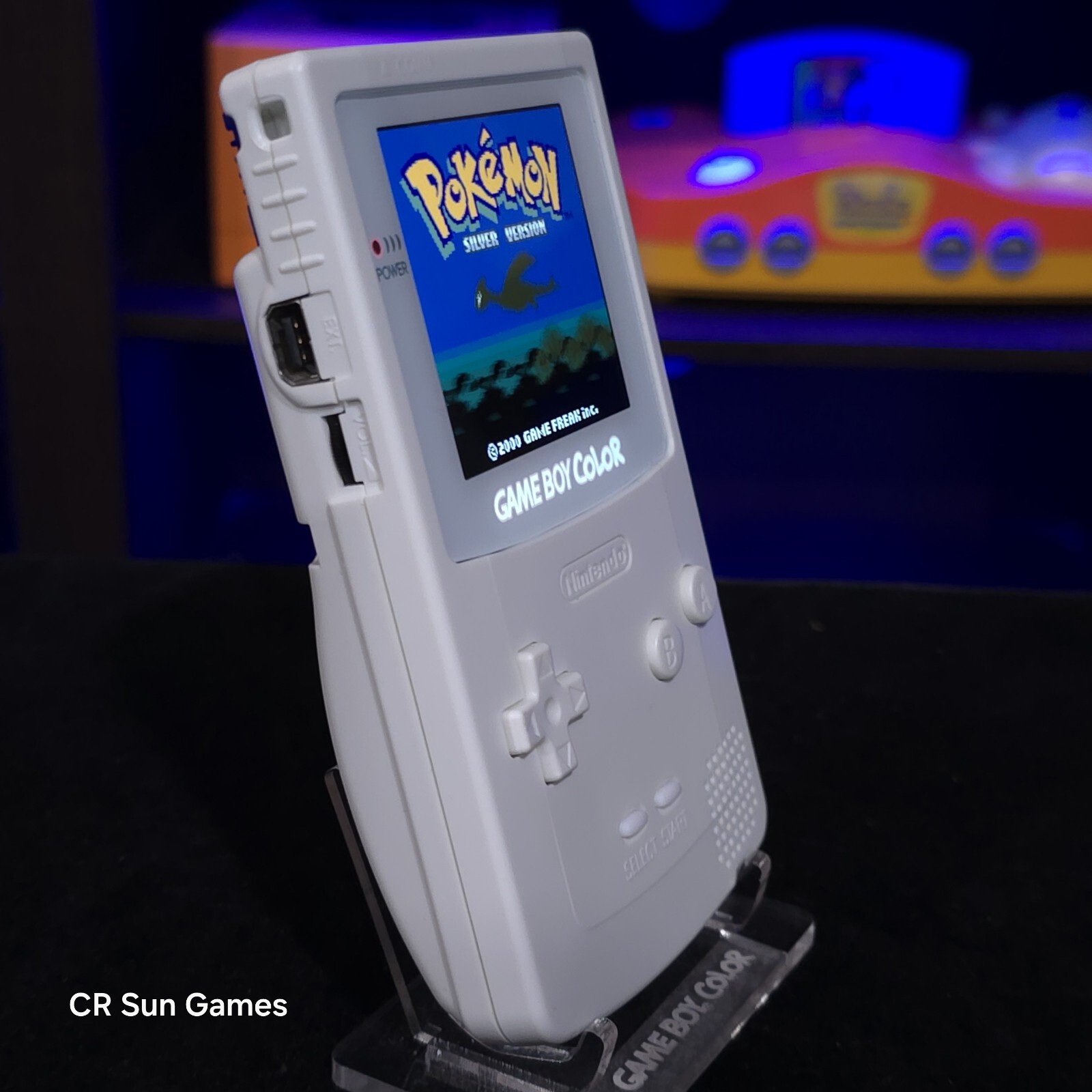 White Gameboy Color Console OLED Touch Screen And USB-C Rechargeable Battery
