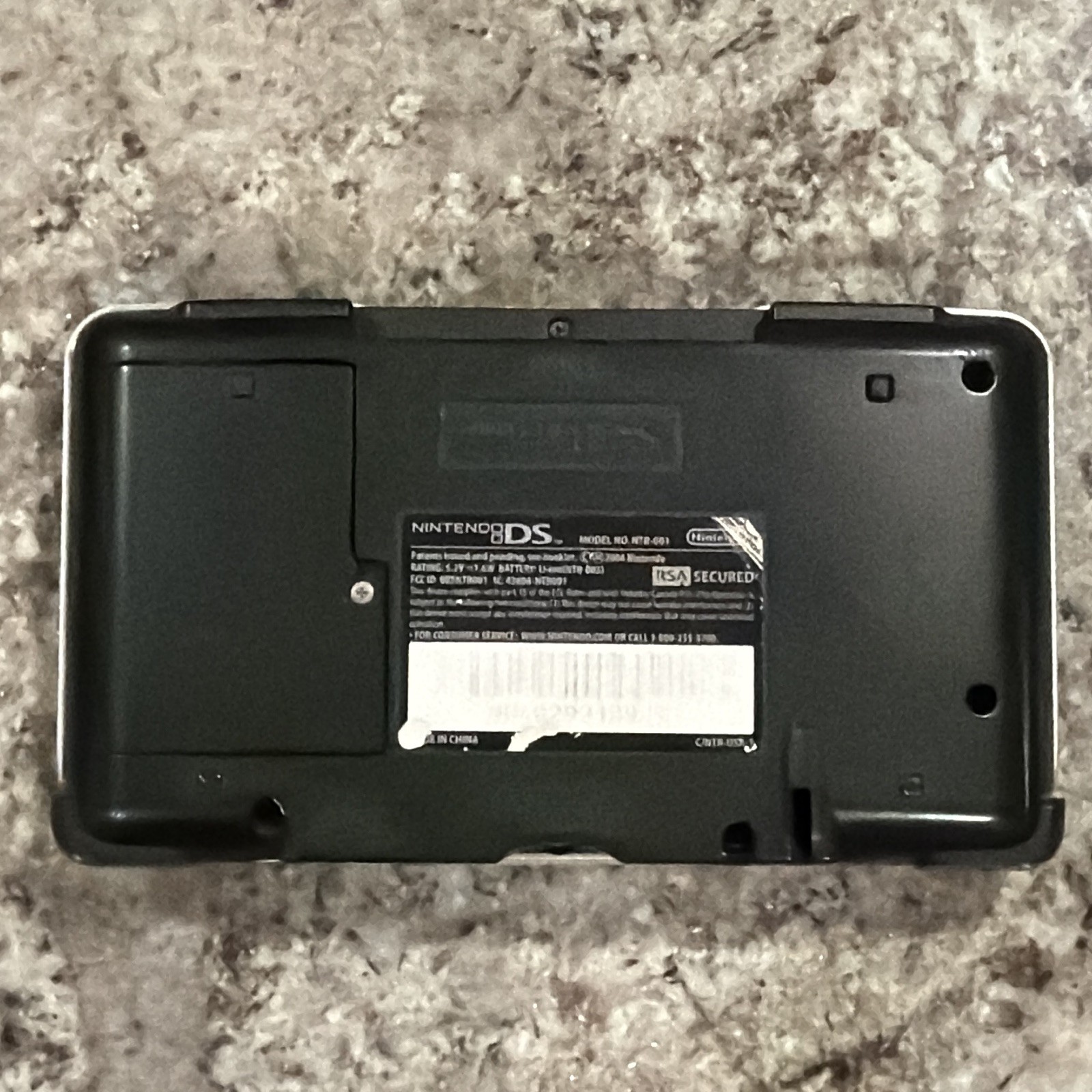 Nintendo DS NTR-001 Silver/Black Console w/ Charger & Case – No Stylus