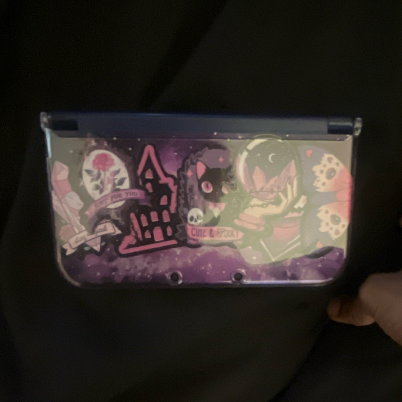 Nintendo 3DS Purple Custom Decals 3D Audio Technology Handheld Headphone Jack