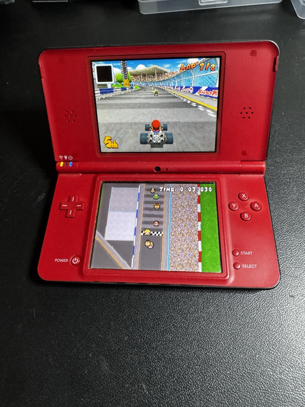 Nintendo DSi XL Super Mario 25th Anniversary Red W/ Charger Mario Kart Tested