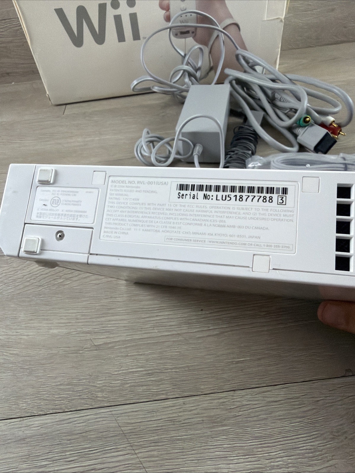 Nintendo RVL-001 Wii Console With Cords Tested And Working