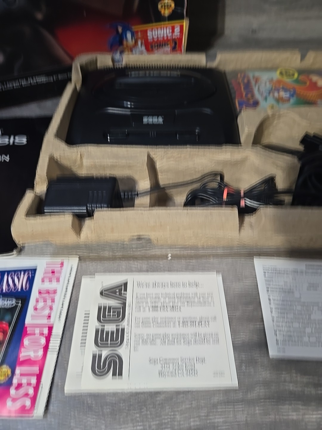 Sega Genesis II Console Sonic The Hedgehog 2 Bundle In Box Tested [Rough Box]