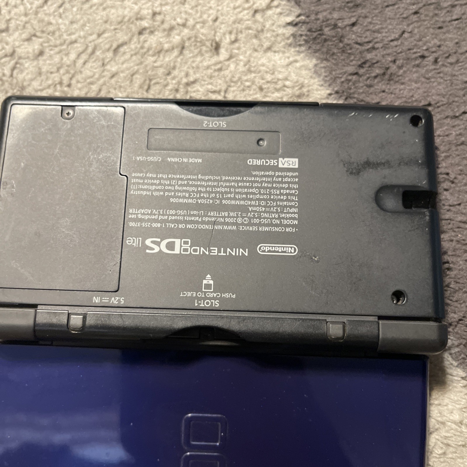 Nintendo DS Lite Cobalt Blue/ Black Handheld System – – For Parts
