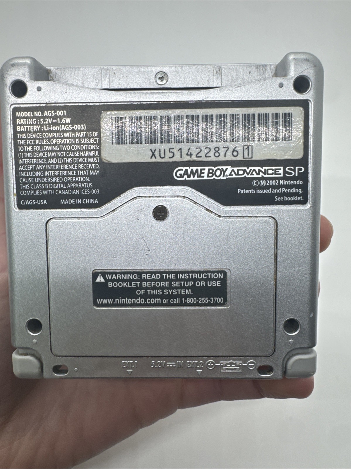 Nintendo Game Boy Advance SP Handheld System AGS-001 – Silver with Charger