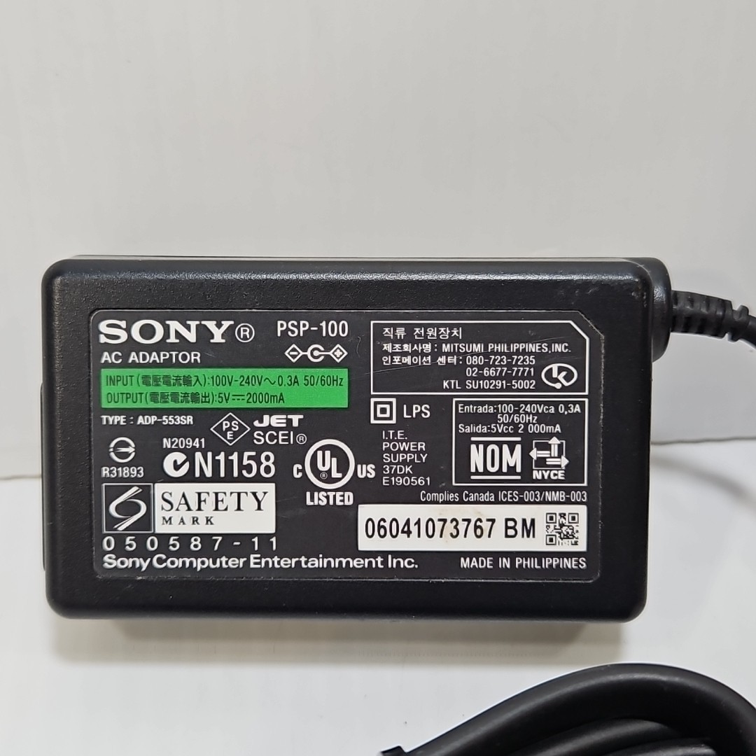 Sony PSP-100 Charger 5V AC Adapter For Sony PSP 1001 2001 3001 Genuine OEM