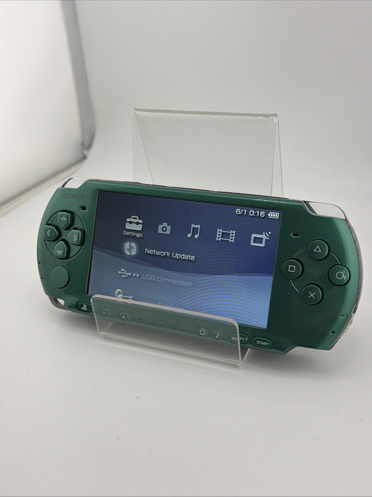 Spirited Green Sony PSP 2000 Console Tested Working 64GB Card, Case, OEM Battery