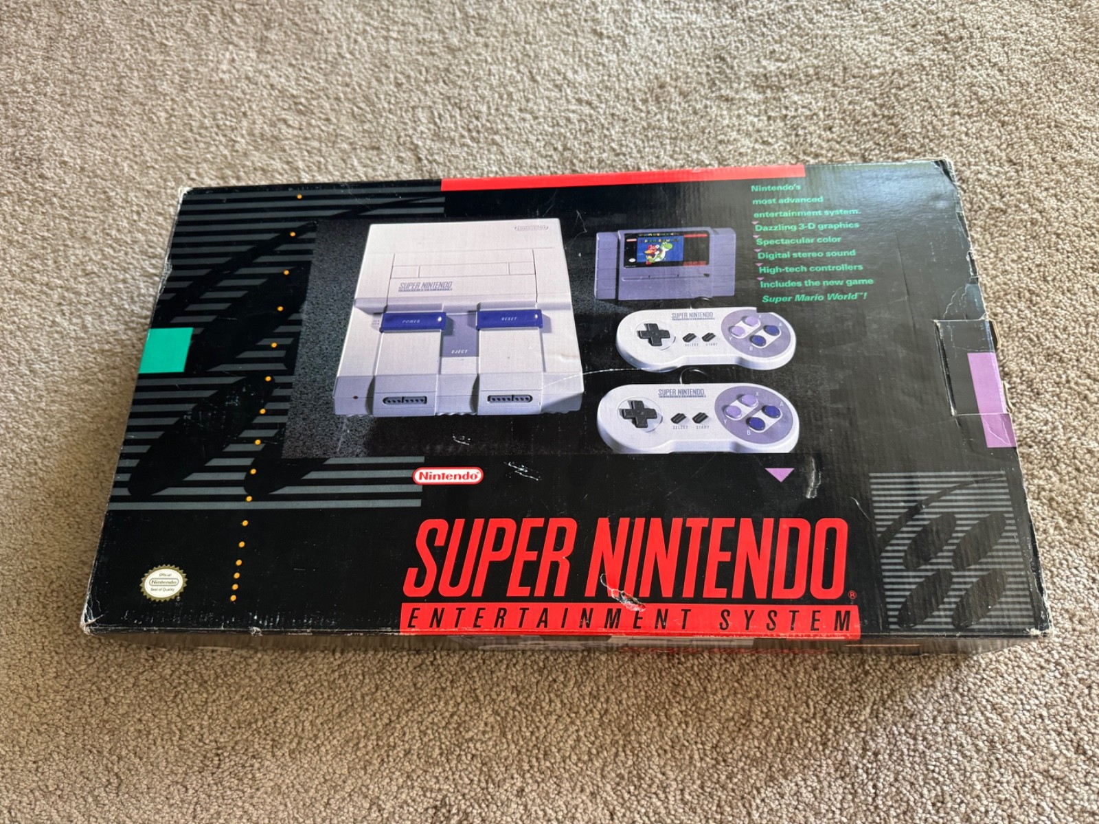 Super NES Nintendo SNES system console bundle CIB complete w/ Mario video game