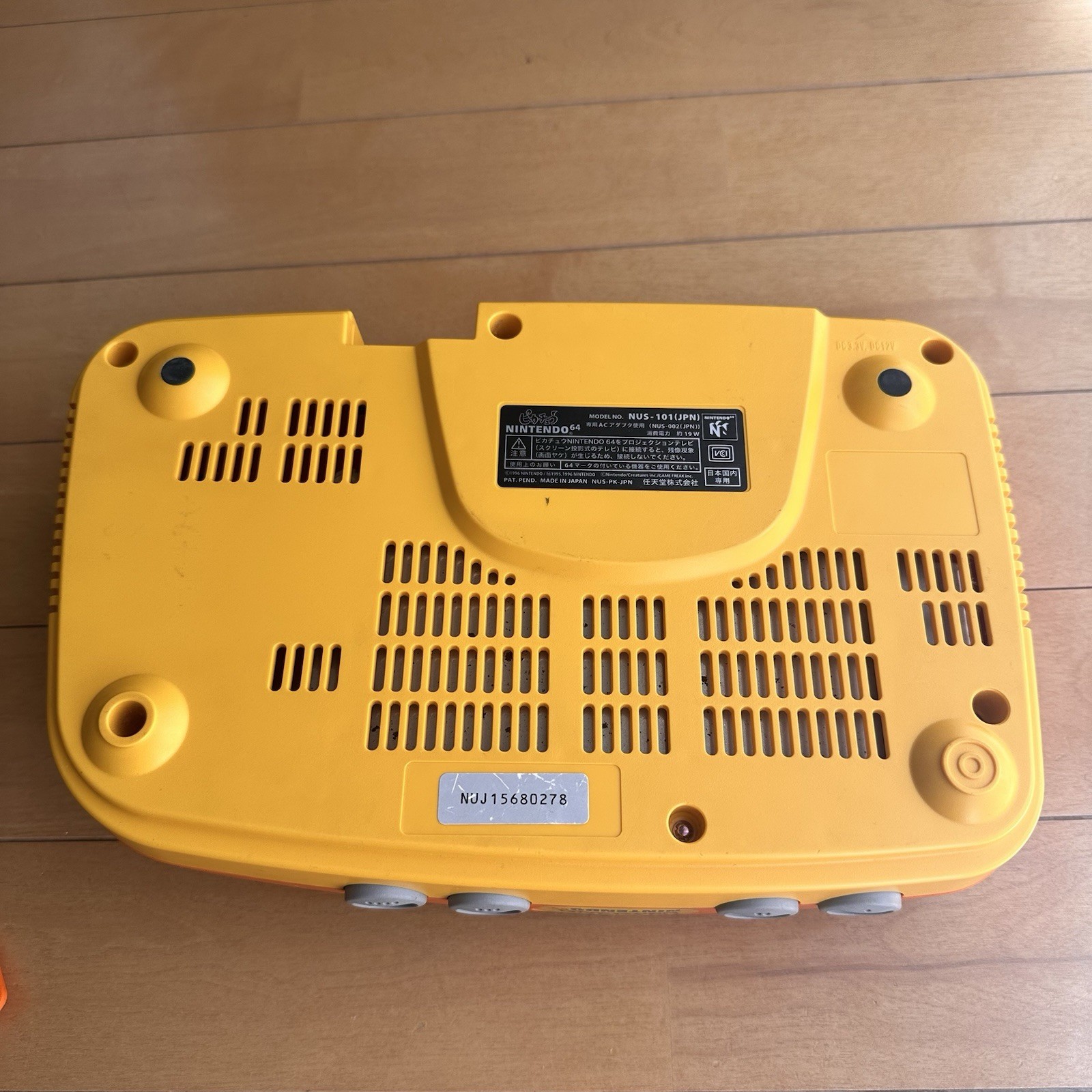 Nintendo 64 N64 Pokemon Pikachu Console Orange two Controllers Used NTSC-J