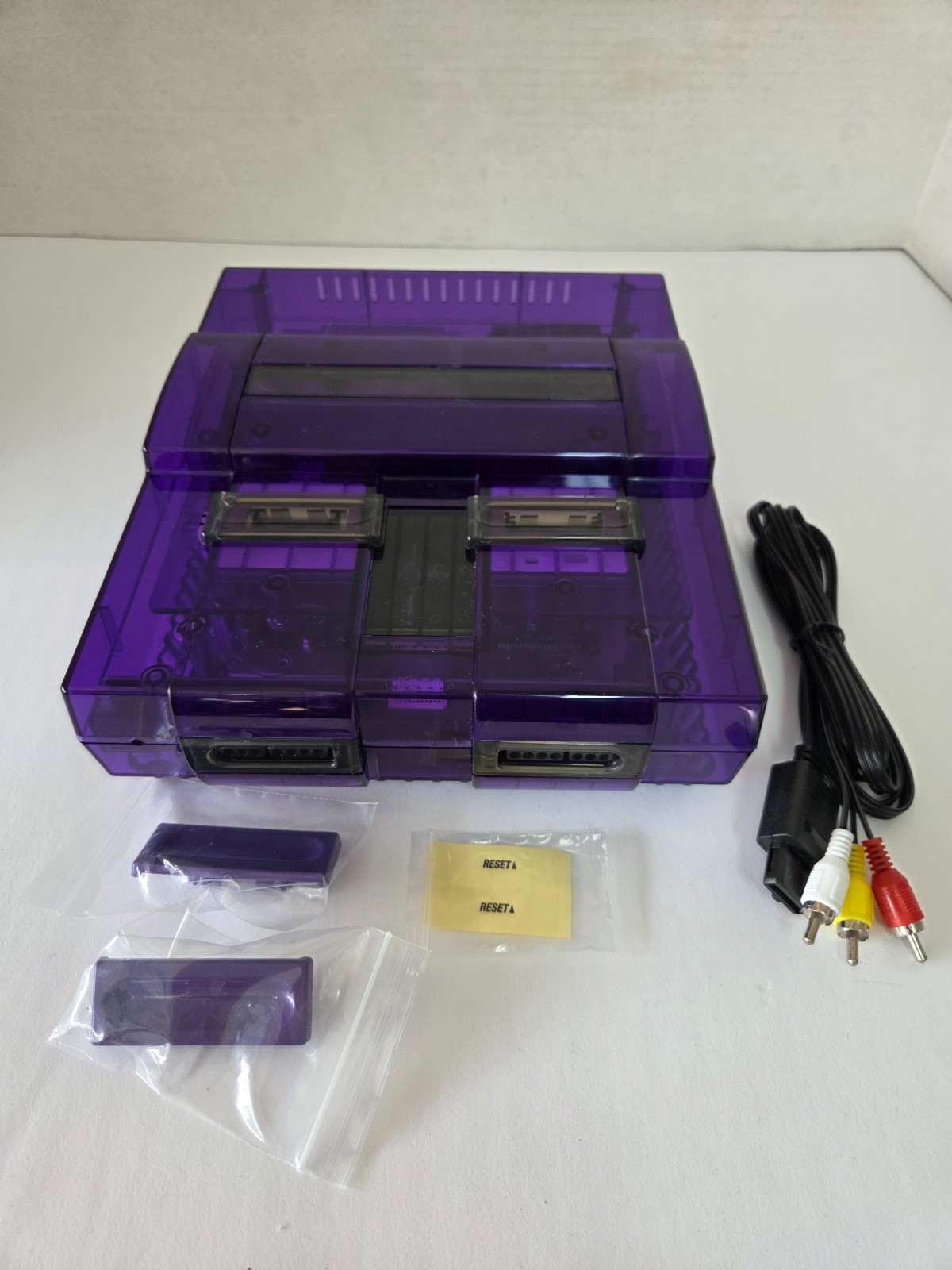 Custom Super Nintendo Transparent Purple/Smoke UPGRADED Triad Power Suppy
