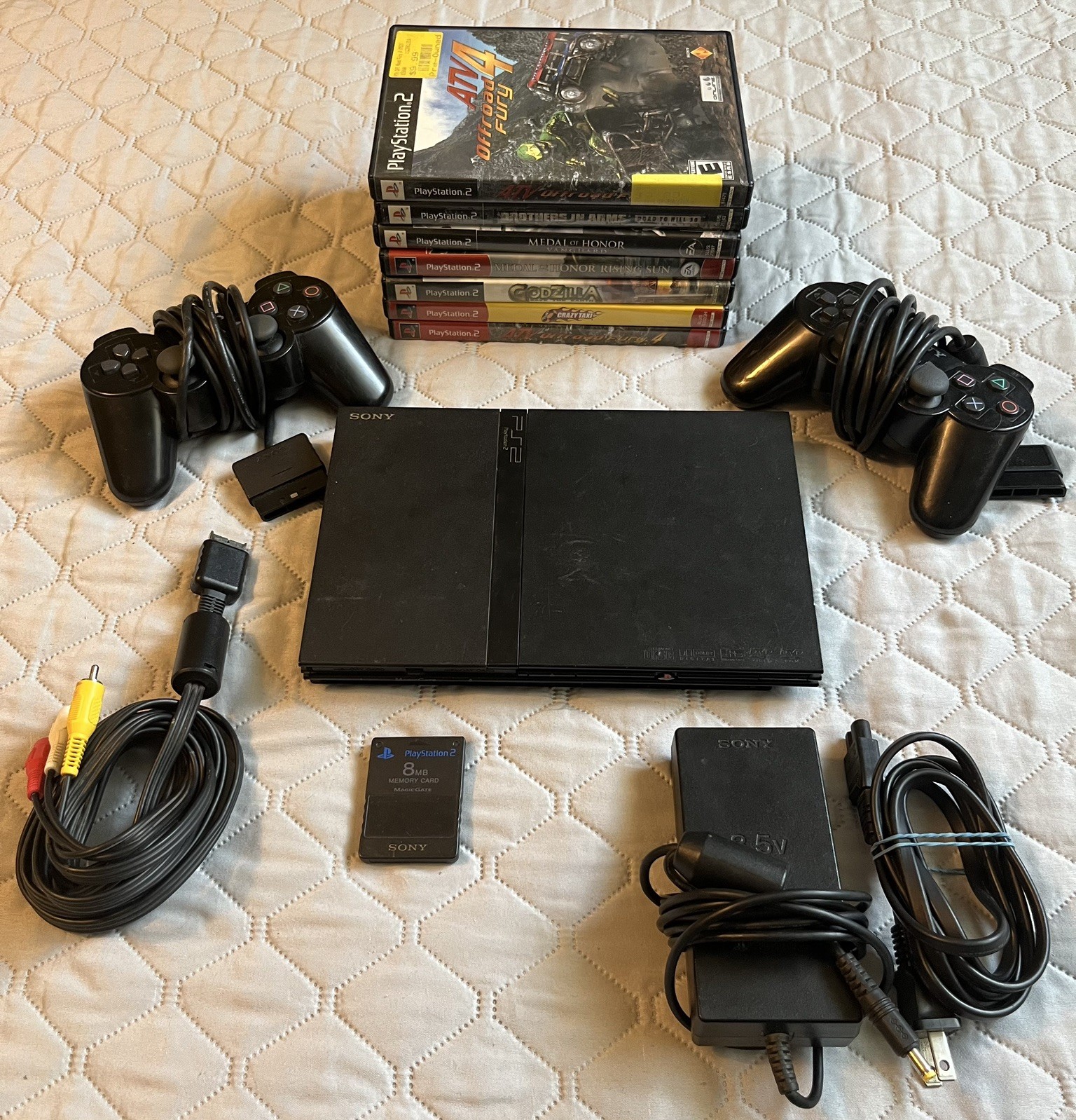 Sony PlayStation 2 Slim Game Console Bundle Tested Works