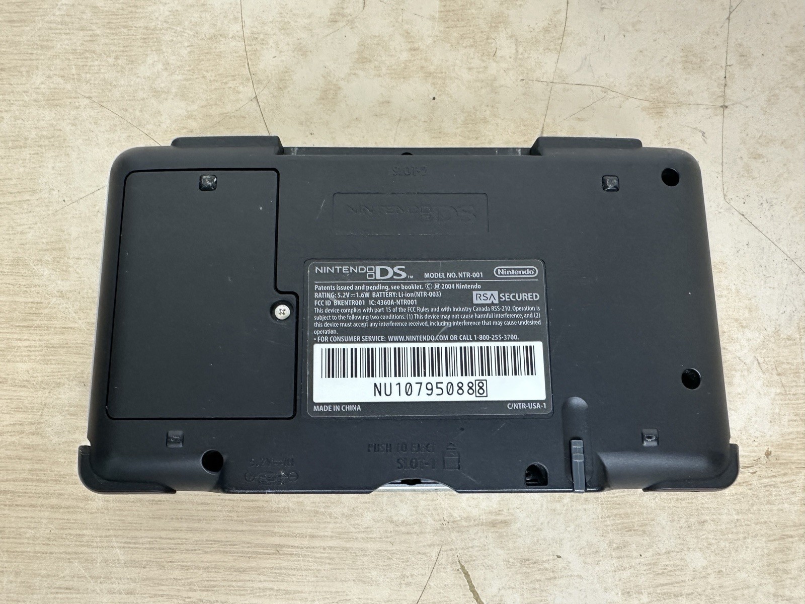 Nintendo DS Model NTR-001 w/ Charger – Original Titanium Silver – Tested & Works