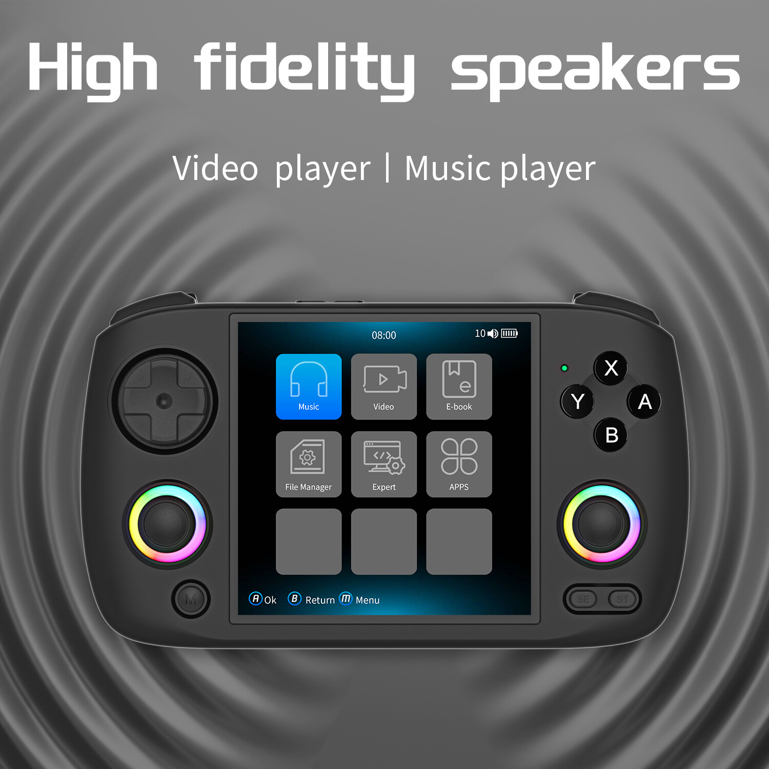 RG CubeXX Handheld Game Console 3.95′ 720*720 IPS OCA 1:1 H700