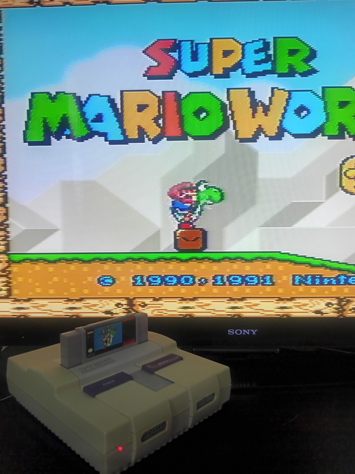 Super Nintendo SNES Console Bundle w/ Super Mario World Tested Working