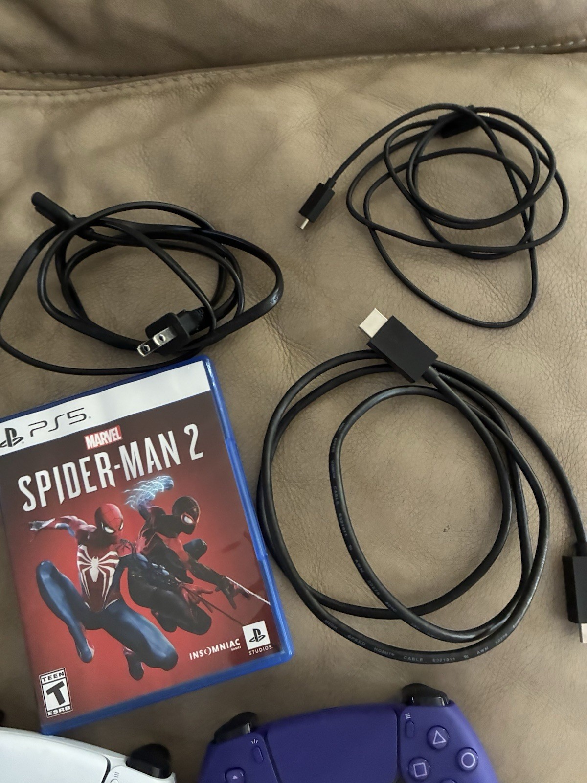 PlayStation PS5 Standard Disc 2 Controllers And Spider-Man Game, 825GB