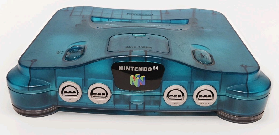 NINTENDO 64 FUNTASTIC ICE BLUE CONSOLE ONLY ~ TESTED & WORKING ~ READ