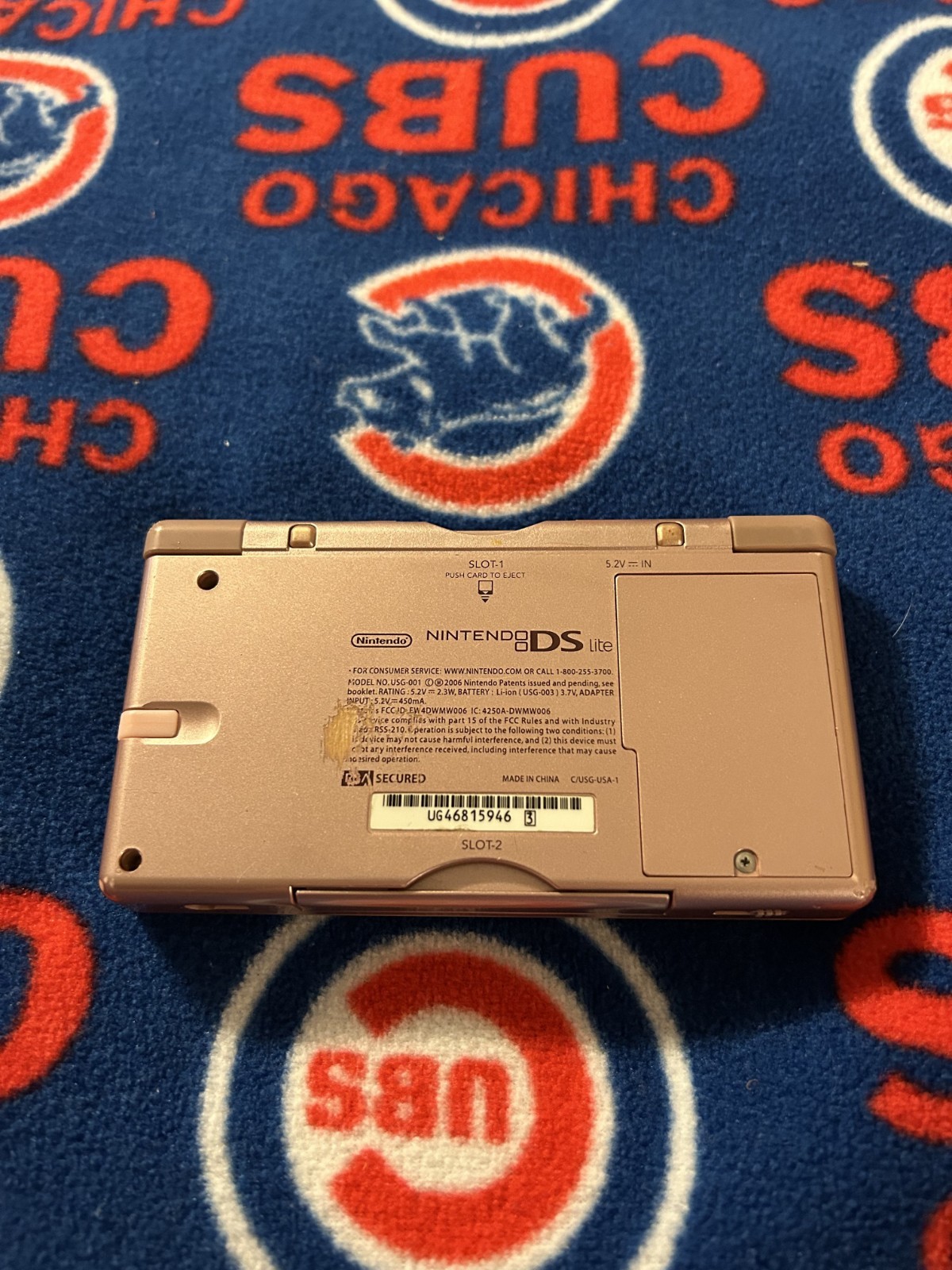 Nintendo DS Lite Nintendogs Edition Metallic Rose Console RARE w/ Charger Stylus