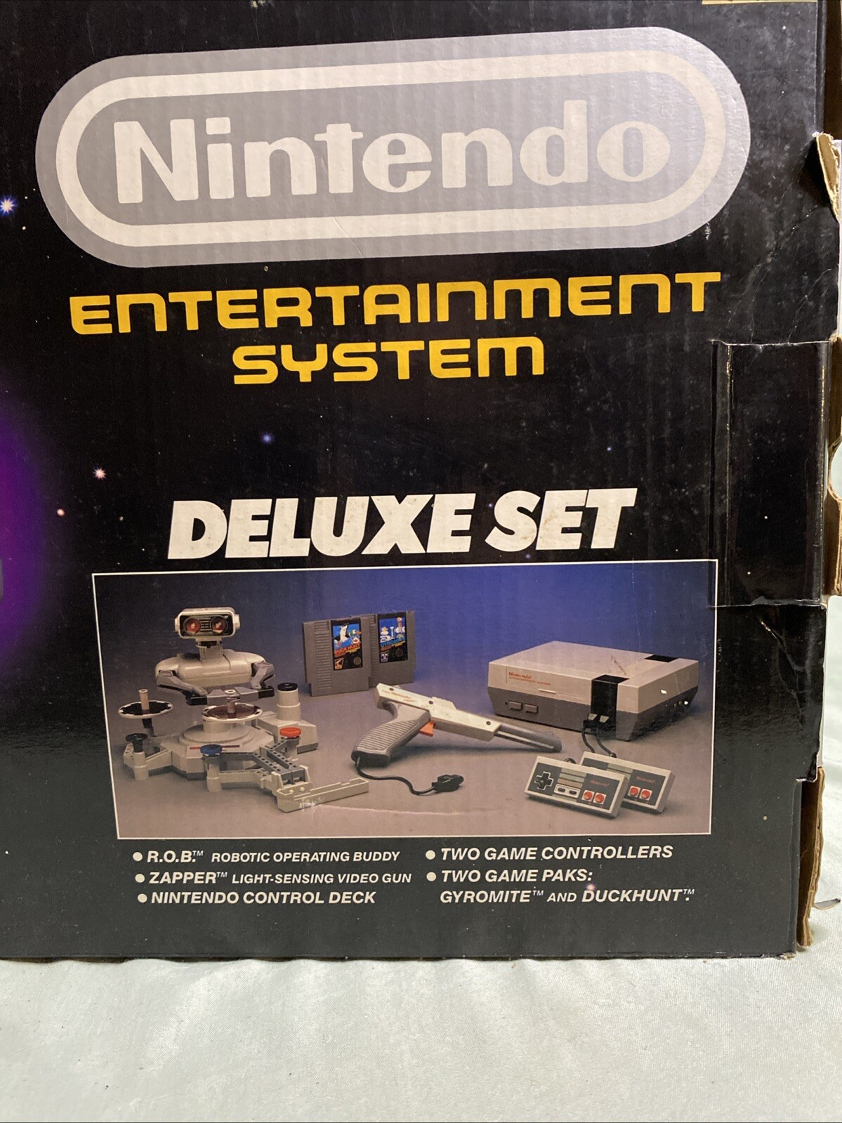 Complete In Box Nintendo NES DELUXE Set ROB Robot Duck Hunt Zapper Gun 80s