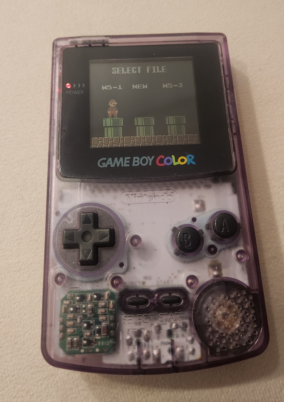 Nintendo Game Boy Color CGB-001 Clear Purple Transparent Handheld System 1998