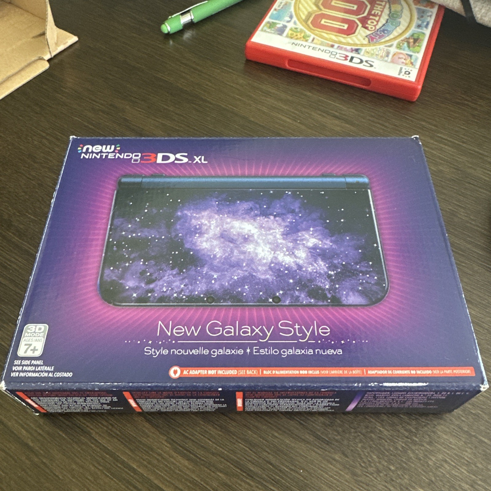 Nintendo 3DS XL Galaxy Edition Handheld Console with Charger, Case, and 2 Games