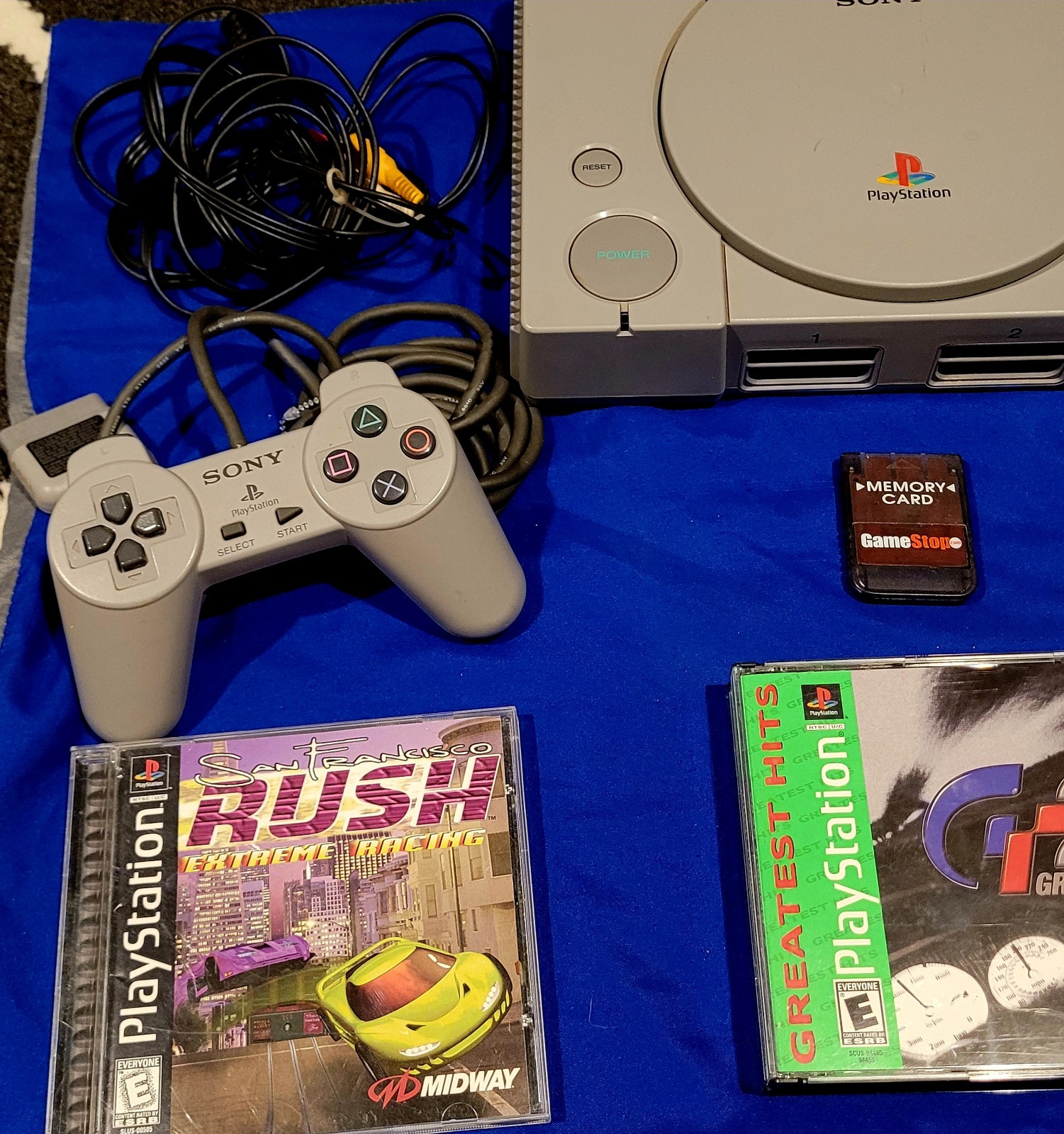 Sony PlayStation 1 Game Console – Gray bundle w/3 games and two controllers One