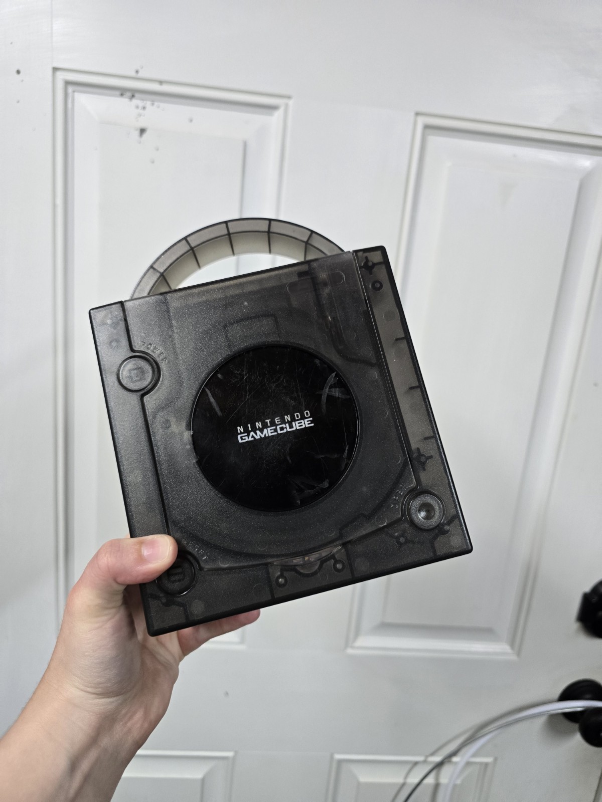 Nintendo GameCube Clear Black Reshell With Black Controller And 2 Games