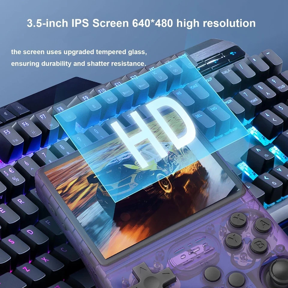 R36S Retro Handheld Video Game Console Linux System 3.5 Inch IPS Screen 128GB
