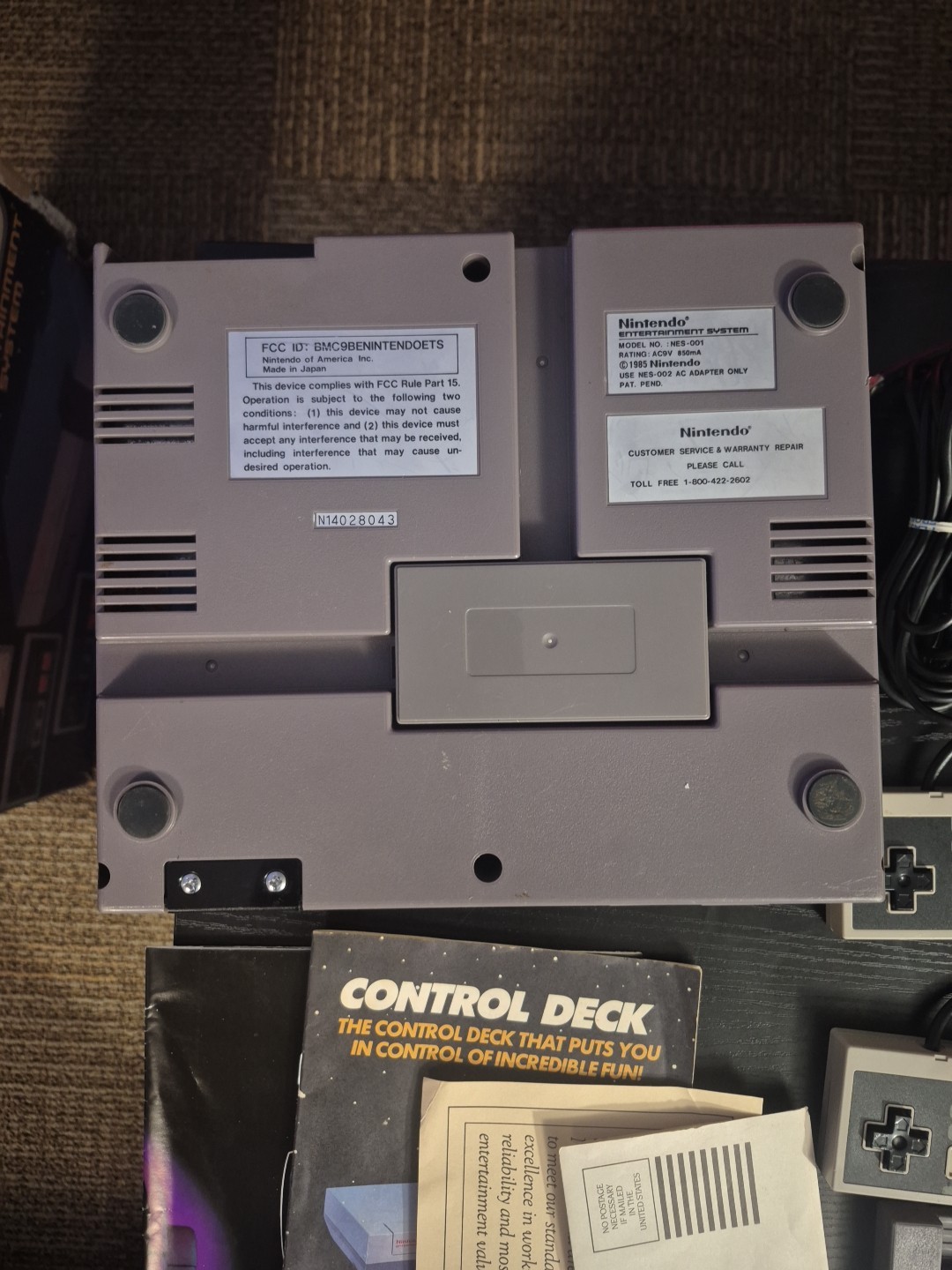 NES Nintendo Control Deck Console CIB with super Mario bros 5 screw version