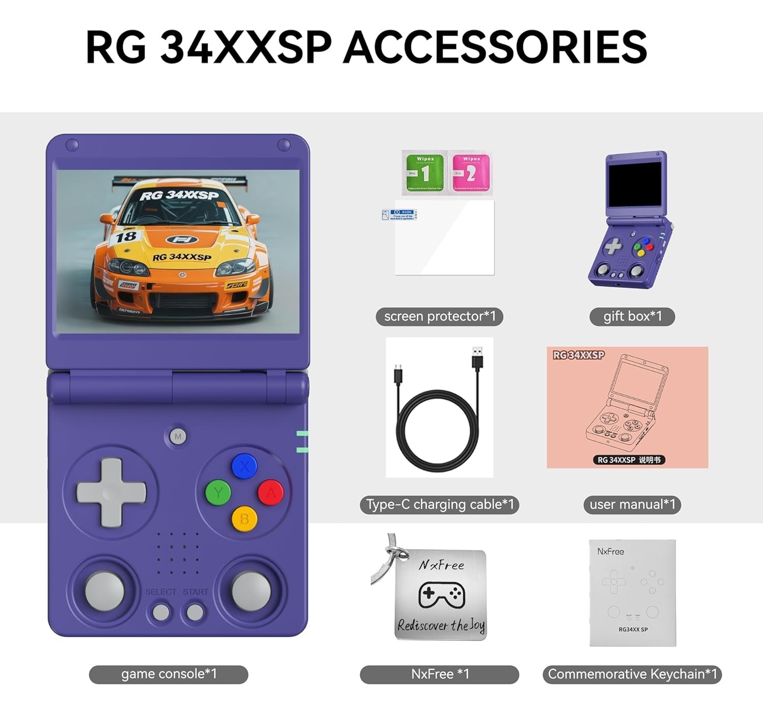 RG34XXSP Anbernic Indigo Handheld Retro Game Console 3.4 H700 3300mAH Linux OLD