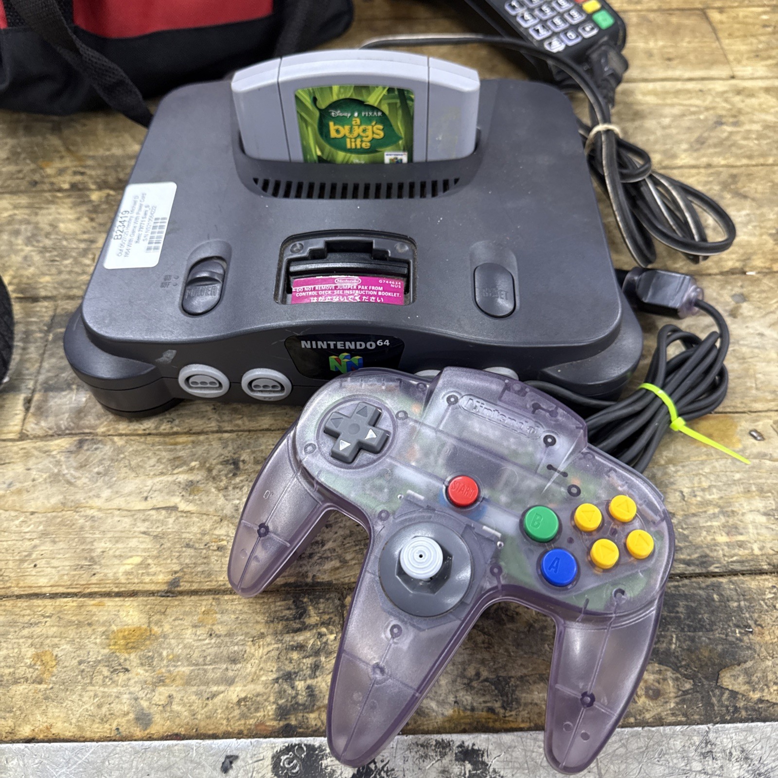Nintendo 64 Bundle 1 Controller Power Cable NUS-001 USA Vintage Lot Bug’s Life