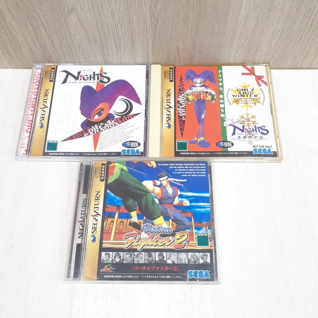 Sega Saturn Console Bundle with 3 Games & 2 Controllers V. Fighter Nights Japan