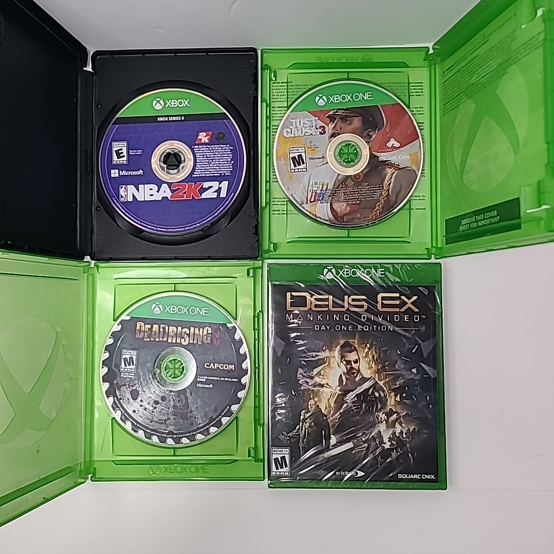 Xbox One Console 365GB Black Bundle Controller Games Deus Ex Just Cause NBA 2K