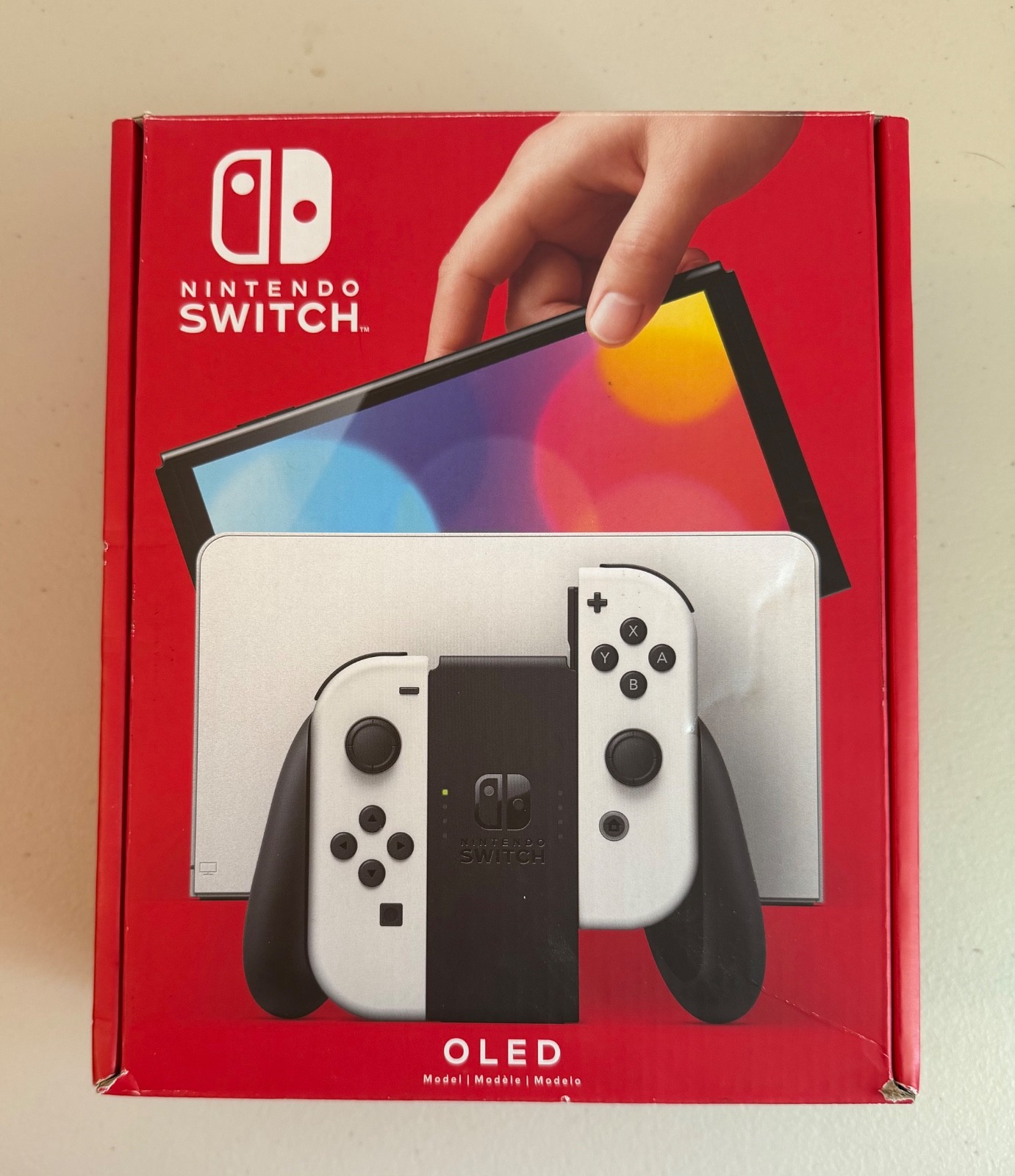 Nintendo Switch OLED White Console Bundle – Case + SD Card + Joy Cons + Game