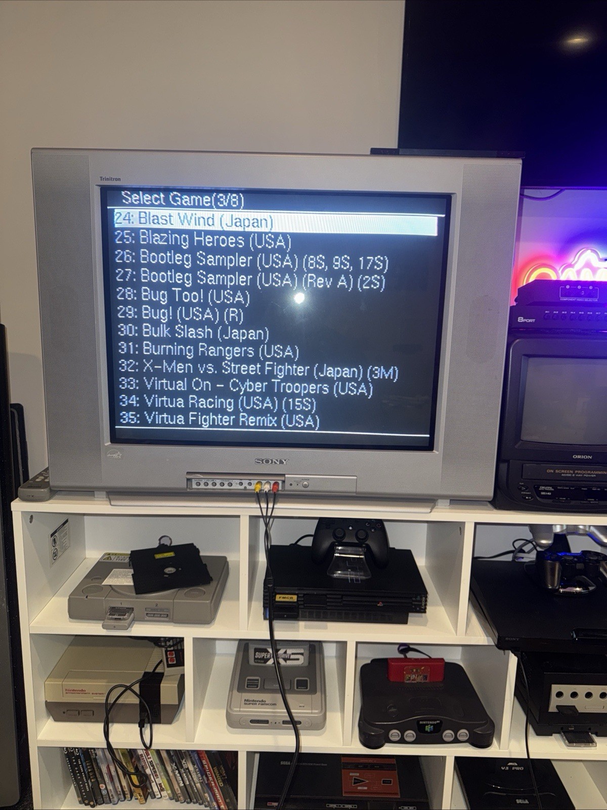 Sega Saturn – With Saroo + 128 Gb Sd Card, Controller, And Wires