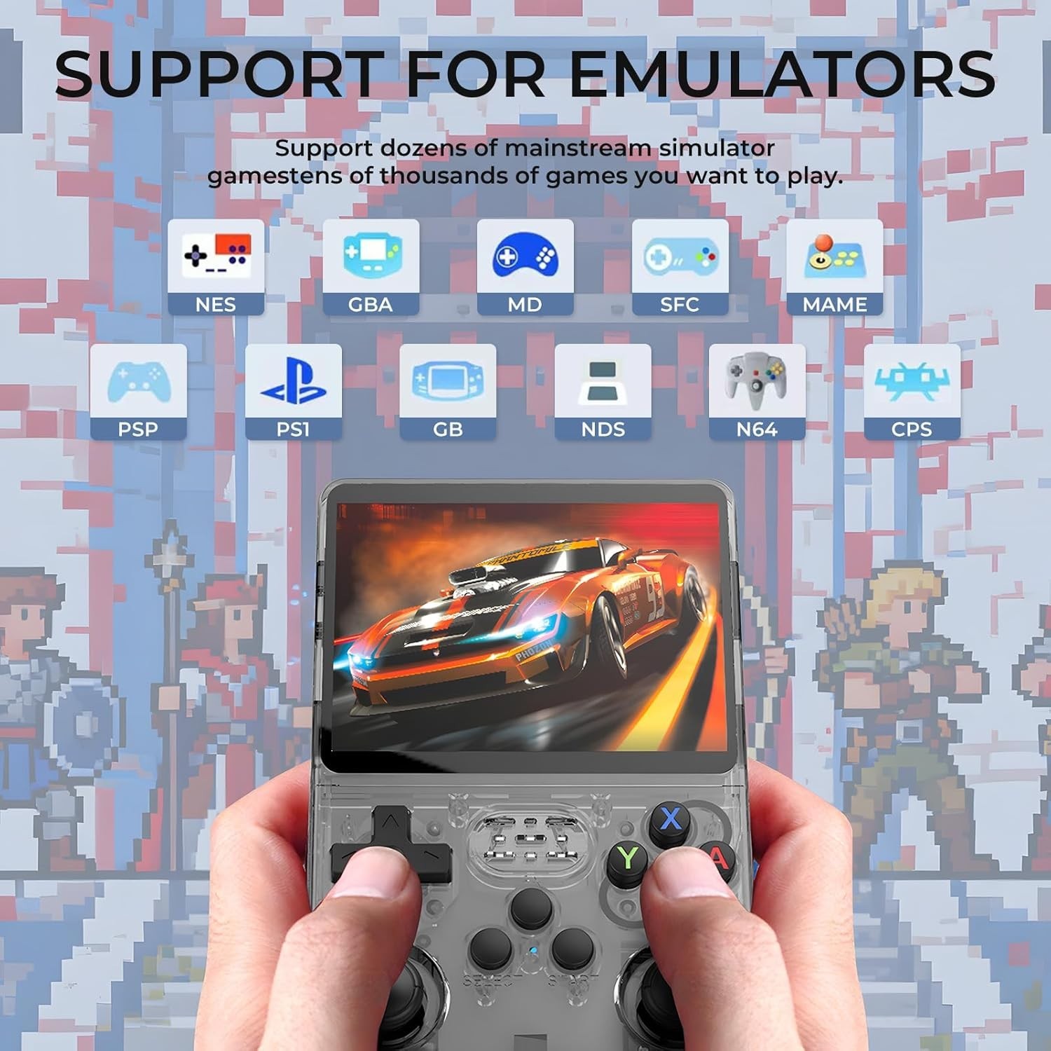 NEW Retro Handheld Game Console 3.5in IPS 128GB 40000 Games Emulator Battery