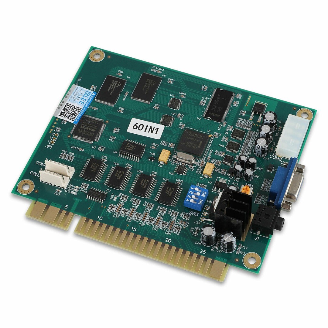 60 in 1 Vertical JAMMA Arcade PCB Multigame Board CGA VGA Cocktail MAME